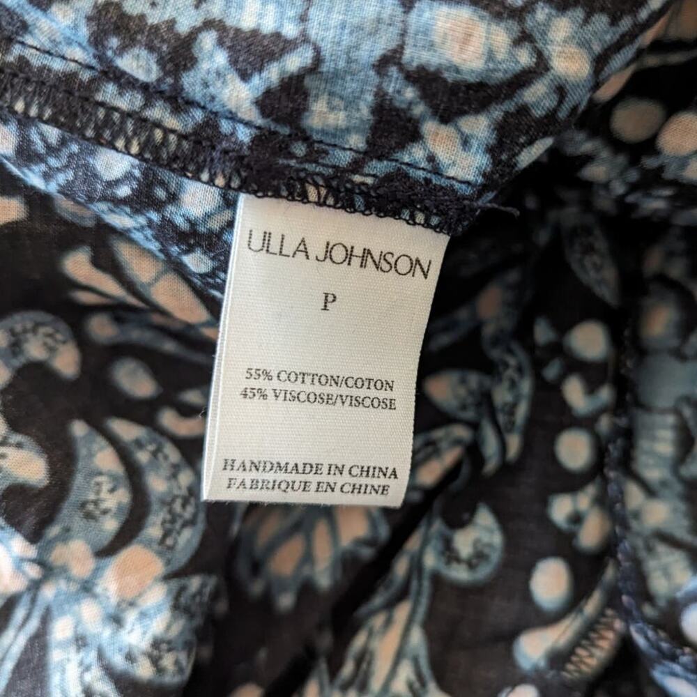 Ulla Johnson Navy Blue and Teal Floral Midi Dress great condition - Picture 7 of 10